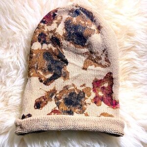 H&M Tam Floral Knit Beanie Hat